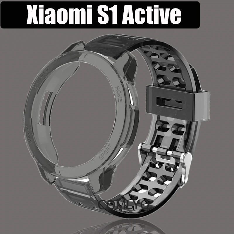 

Чехол 2 в 1 для Xiaomi Watch S1 Active + ремешок, Мягкий защитный чехол из ТПУ, бампер, защитный ремешок