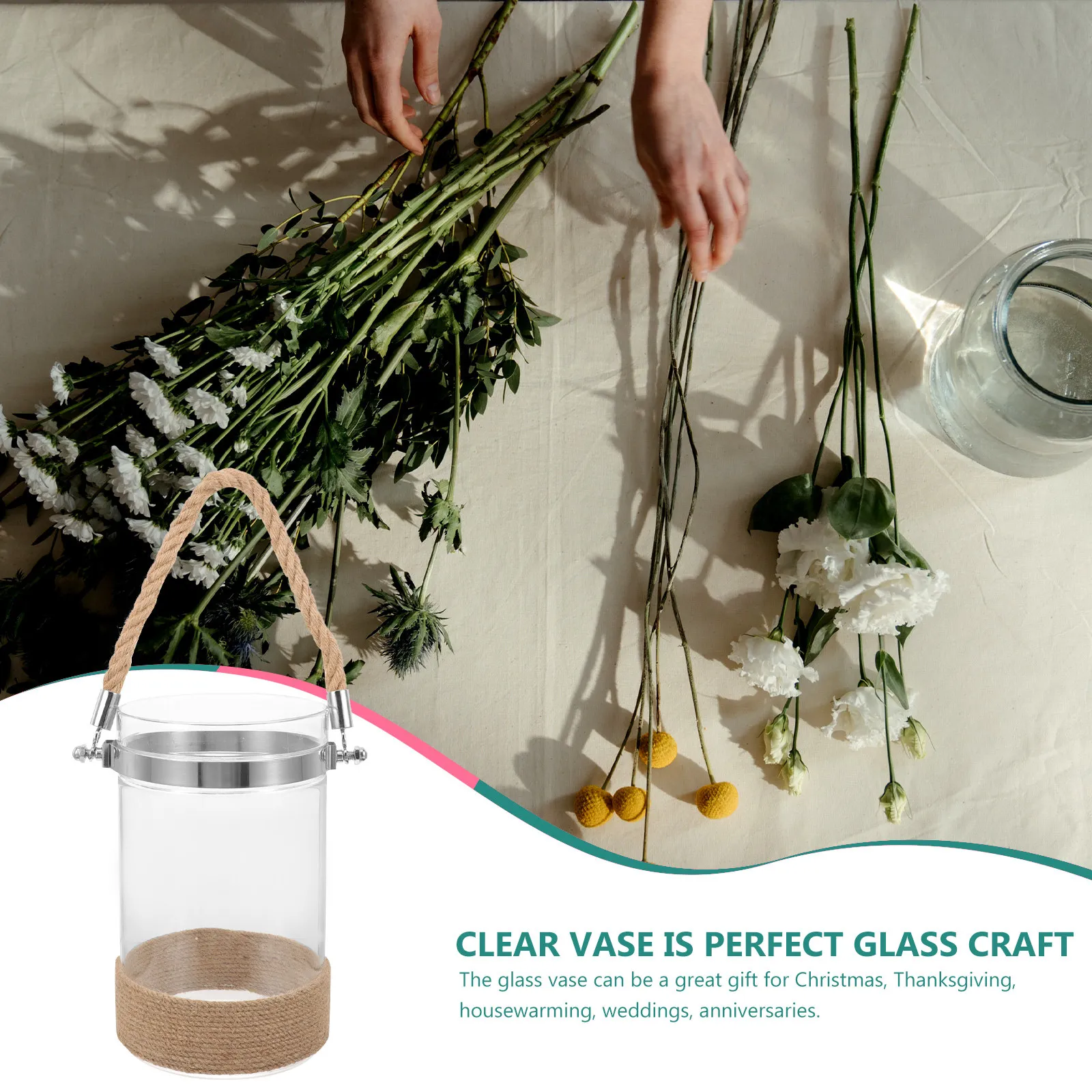 Clear Glass Vase Creative Decorative Glass Flower Holder Flower Container Home Office Hydroponic Floral