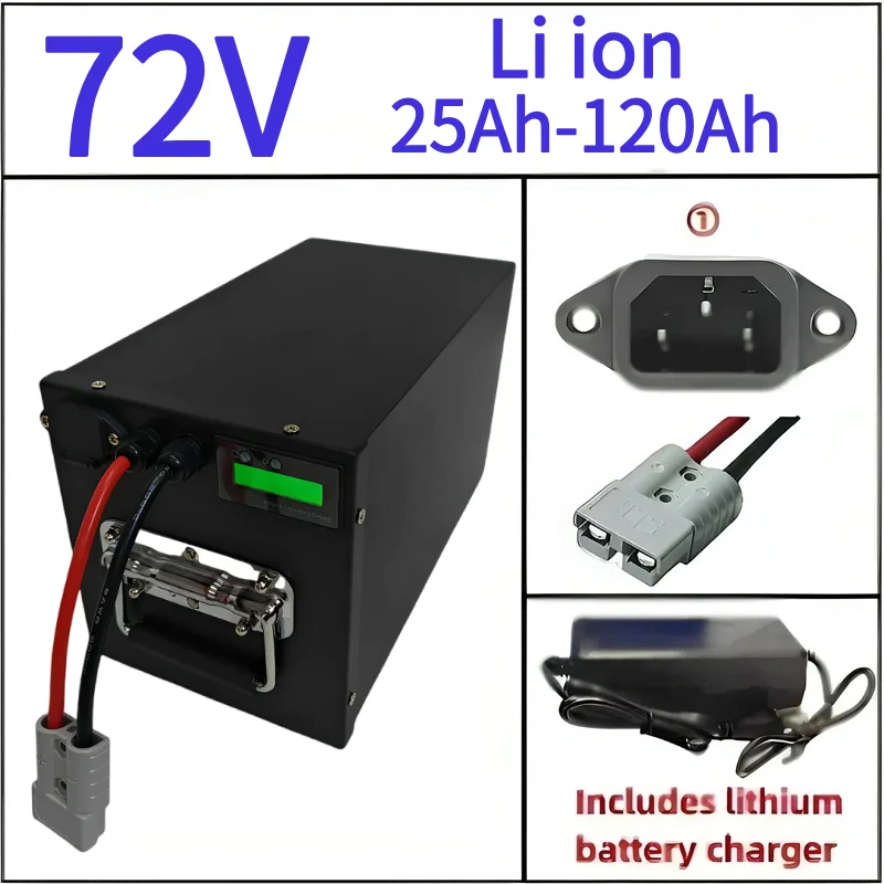 

72V 20Ah 30Ah 40Ah 50Ah 60Ah 75Ah 100Ah 120Ah Batería de iones de litio para 1000W 2000W 3000W 3500W Carrito de golf Tractor AG