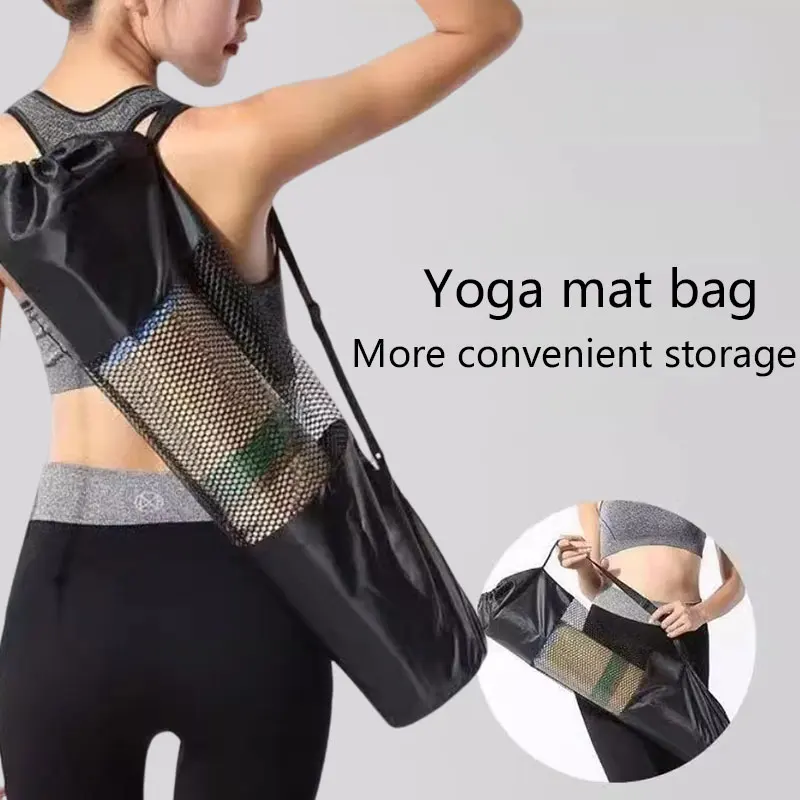 Yoga Mat Mesh Bag Breathable Portable Storage Pouch Carry Backpack For Yoga Accessories Fitness Gym Outdoor Use