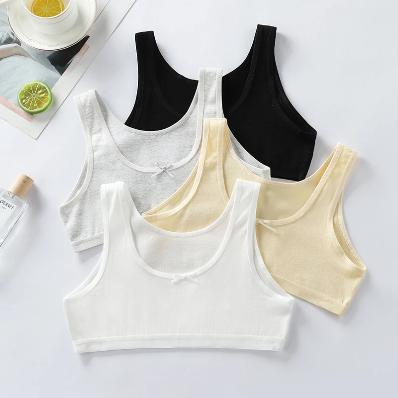 Girls' developmental stage children's cotton underwear camisole vest with bra, breathable underwear for primary and secondary sc