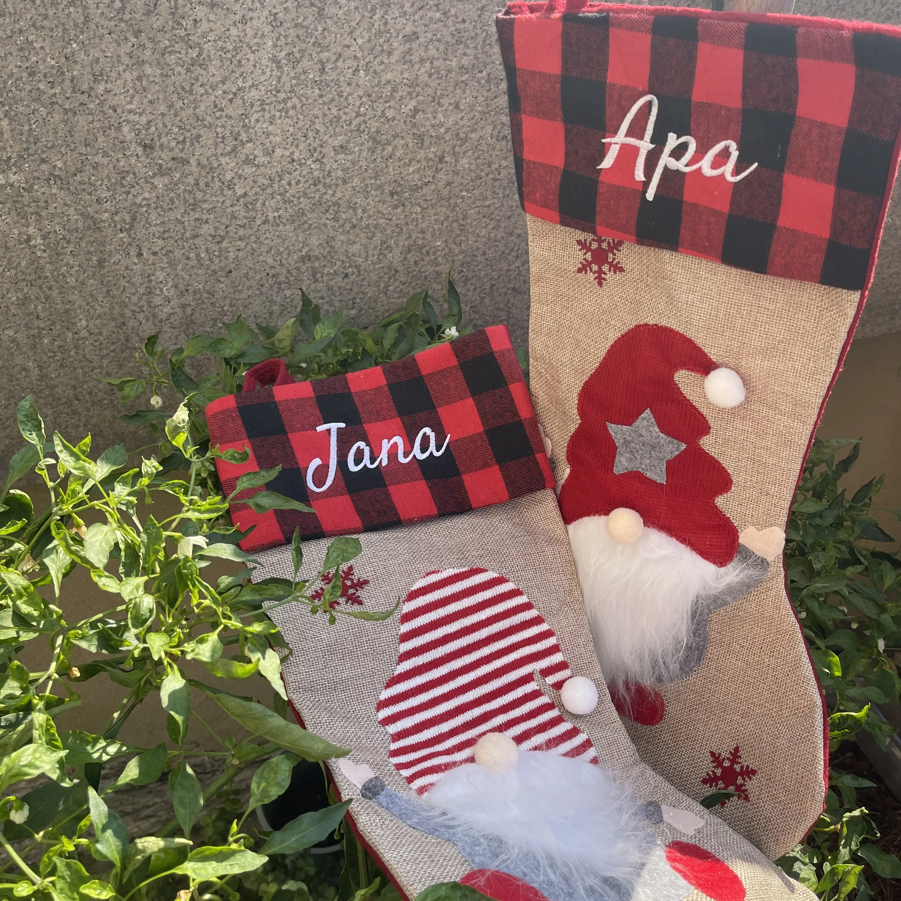 

Christmas Decorations Socks Personalized Name Kids Gift Bag New Year Christmas Day Candy Bags Home Decoration Stockings