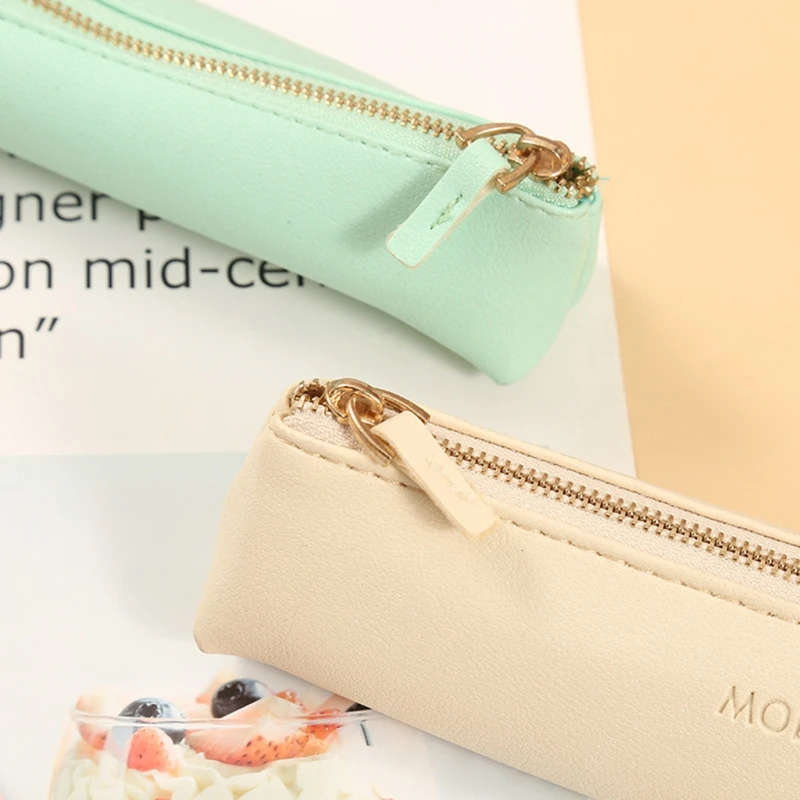 หนังแบบพกพากระเป๋าดินสอ Pouch Pensil ผู้ถือกระเป๋า Pouch Pensil สำหรับโรงเรียนสำนักงาน