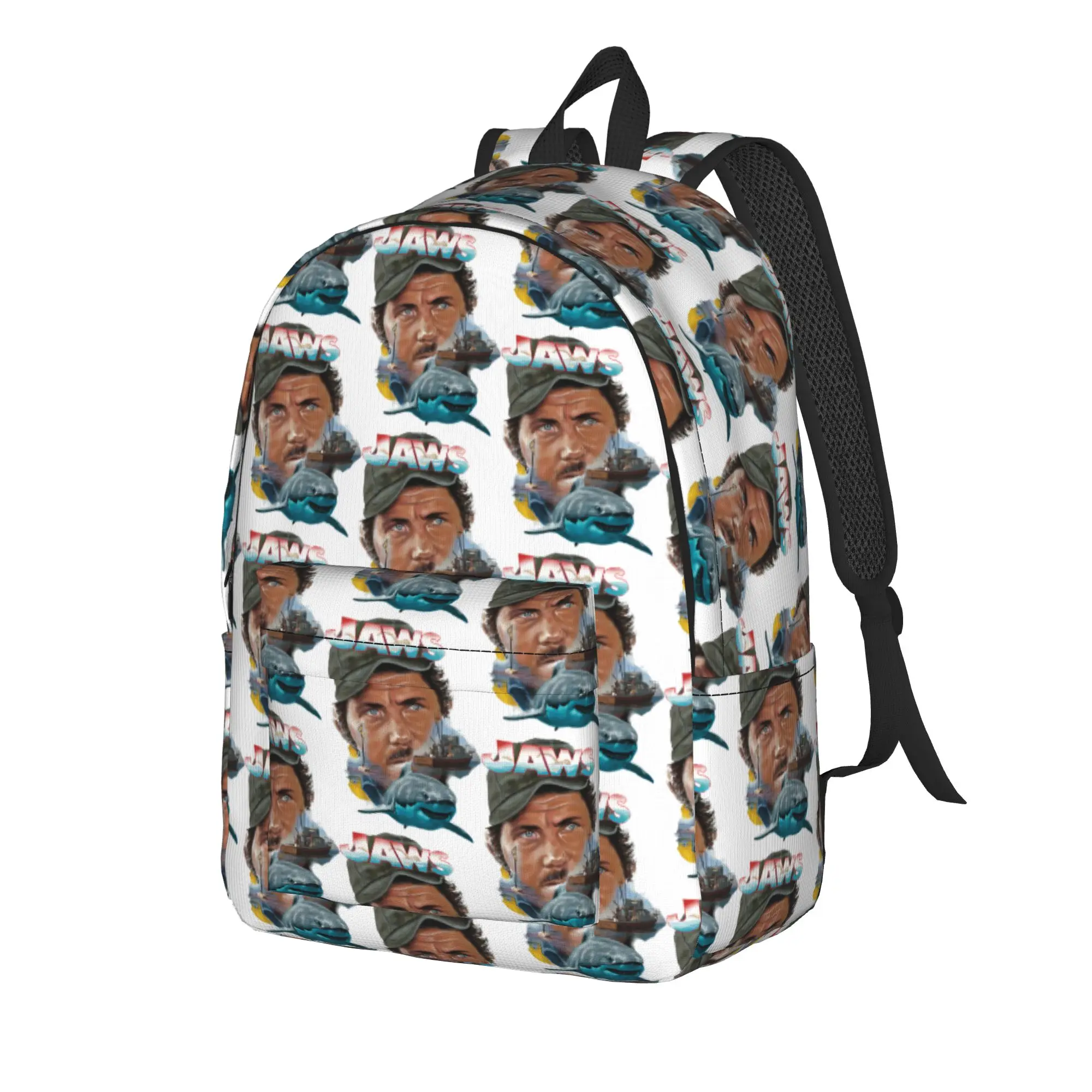 Jaws Tribut Backpack  Male Polyester Workout Backpacks Lightweight Style High School Bags Rucksack