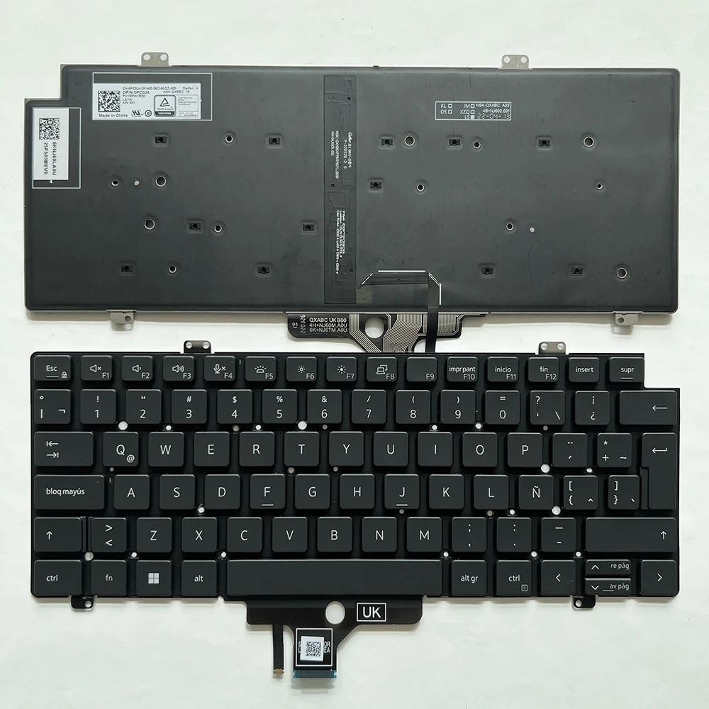 7420 SP/Latin Backlit Keyboard For DELL Latitude 7420 7430 7520 7521 5320 5420 5421 5430 0PC0J4 NSK-QXBBC PK133IW1B22 Notebook