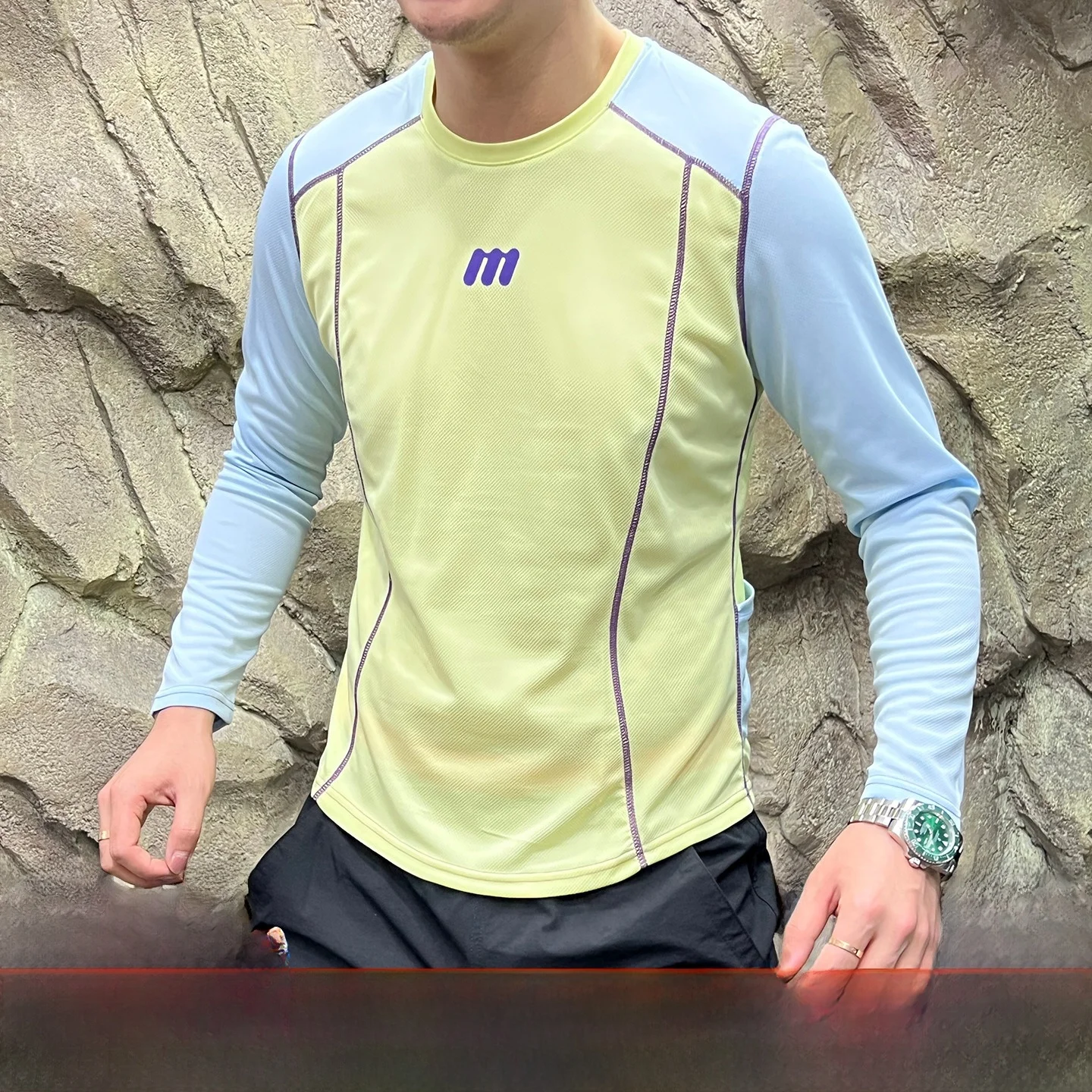 

Breathable Qui Dry 3D Tailored Long Sve round Ne T-irt Cycling Series ex Autumn Wear Polyester Fiber Stand Fit