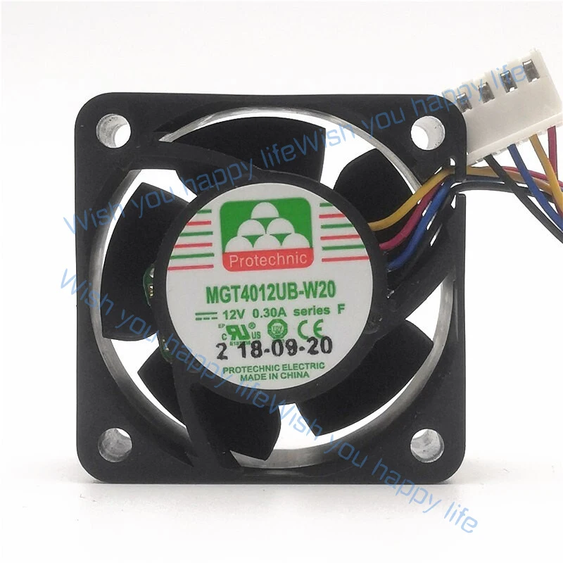 L... for Protechnic MGT4012UB-W20 12V 0.3A 4cm 4020 4-wire server cooling fan