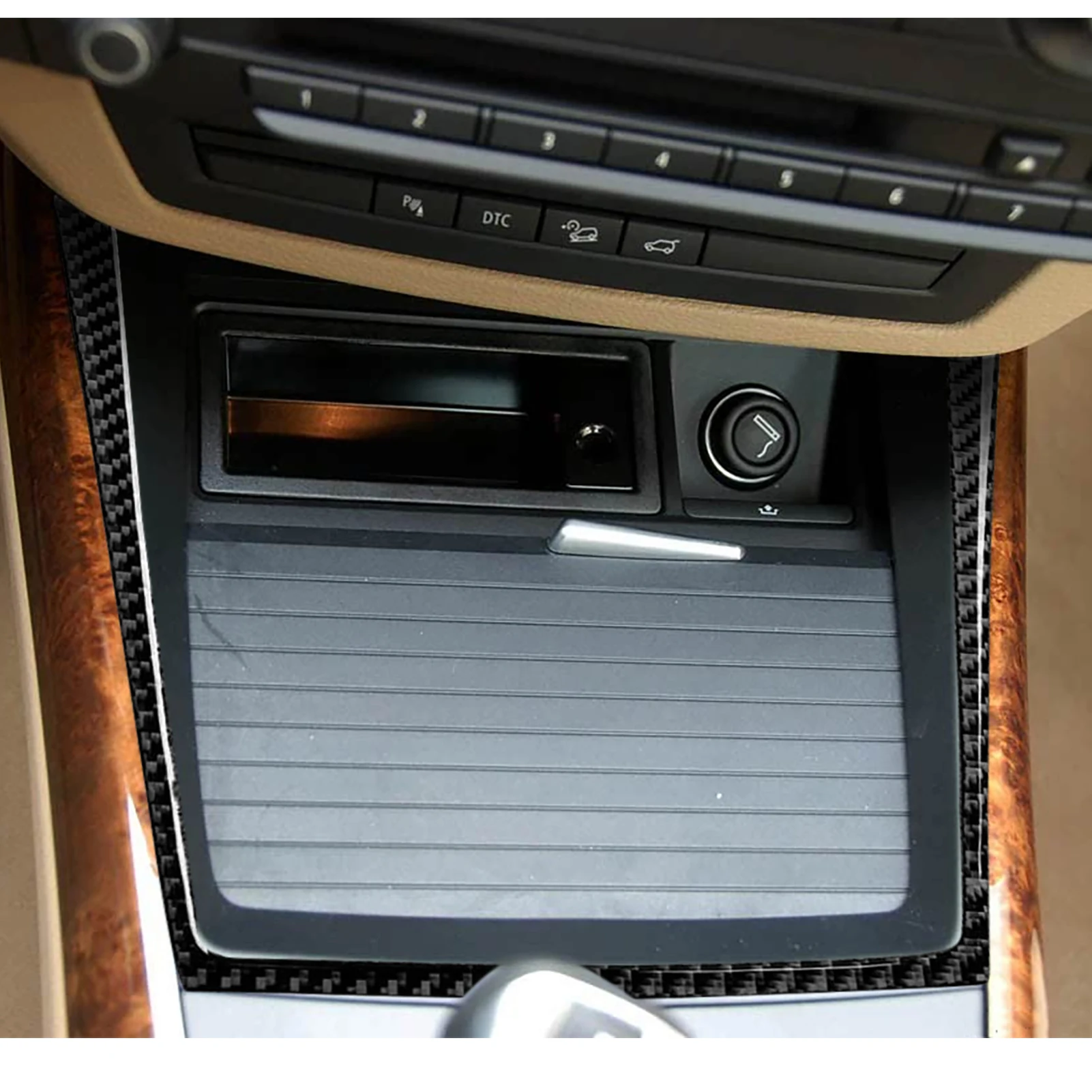 คาร์บอนไฟเบอร์รถยนต์อุปกรณ์เสริม Dashboard Air Vent ตกแต่งสติกเกอร์นุ่มสําหรับ BMW X5 E70 2008-2013 X6 E71 2009-2014