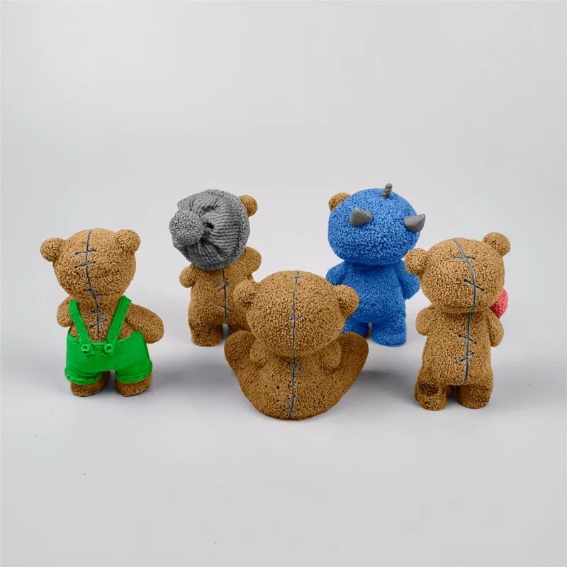 PRZY Bear With Love Candle Mold Silicone 3d Teddy Bear With Hat Mold Silicone Fondant Mould Chocolate Mousse Cake Molds Resin