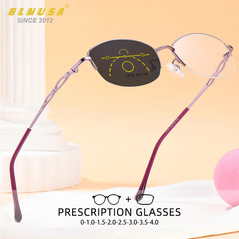 

BLMUSA New Design Multifocal Women Glasses Anti Blue Ray Reading Glasses High Quality Versatile Progressive Photochromic Glasses