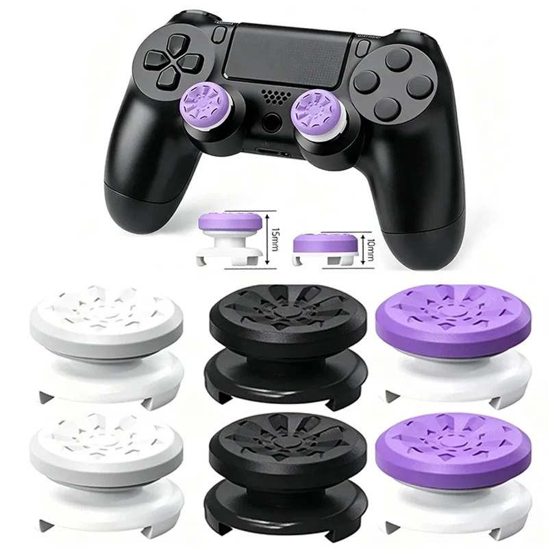 2Pcs Thumb Stick Covers For PS4/PS5 Controller Silicone Joystick Booster Caps FPS High Low Rise Gamepad Rocker Extenders Kit Set