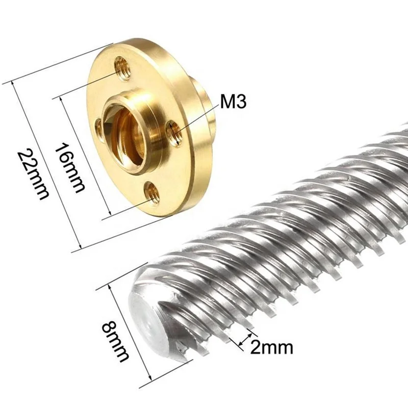 Numerical control T5 T6 T8 T10 T12 Stainless steel trapezoidal screw Self-commutating trapezoidal screw and nut