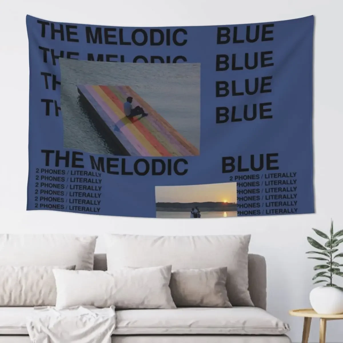 The melodic blue album Tapestry Room Aesthetic Outdoor Decoration Anime Decor Things To The Room Tapestry