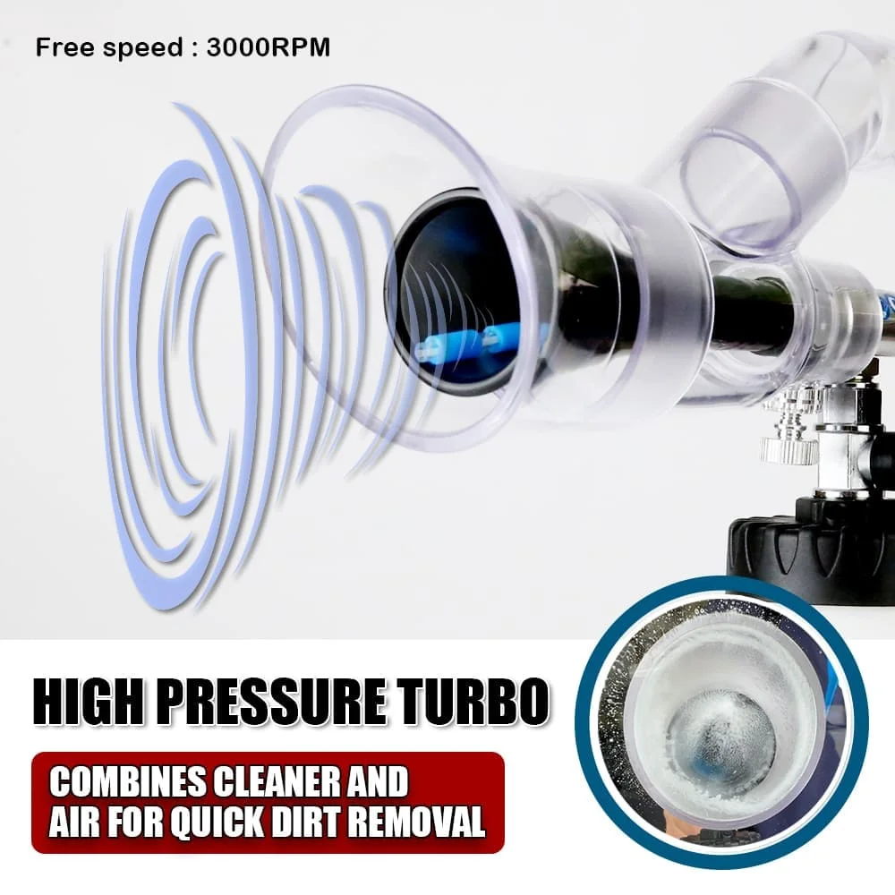 Turbo Air Car Cleaning Gun with Dual Action Blowing and Vacuum