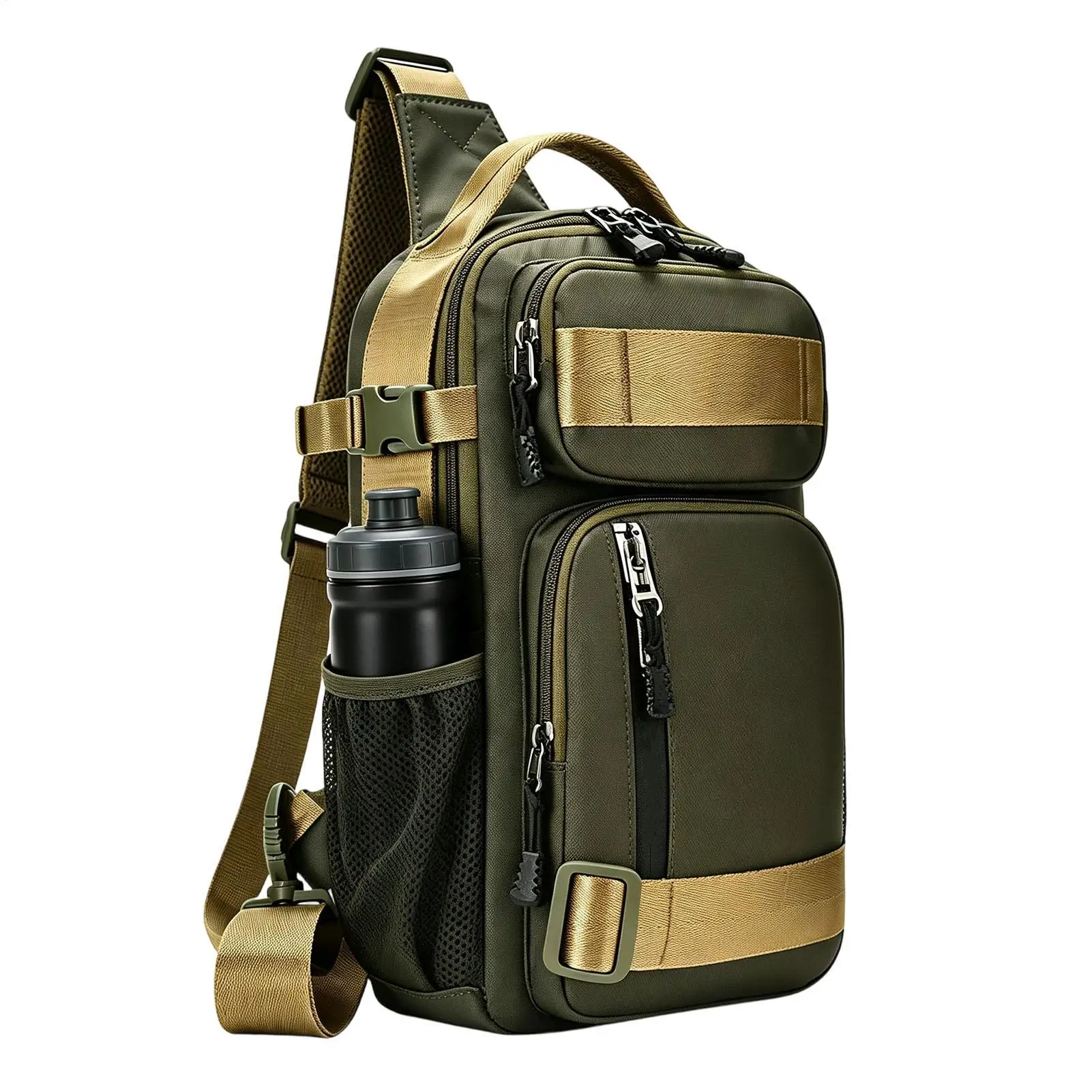 Lightweight Mens Sling Bag Adjustable Oxford Cloth Casual Pouch Waterproof Over The Shoulder Bag for Commuting Cycling Gym Hikin