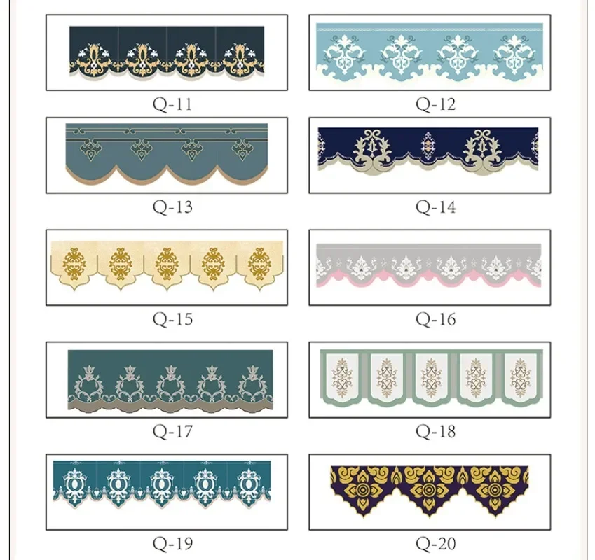 Size Roman Valance Curtain Chenille Window Valance Self-adhesive Swags Curtain Decorative Cloth Strip Top Shading