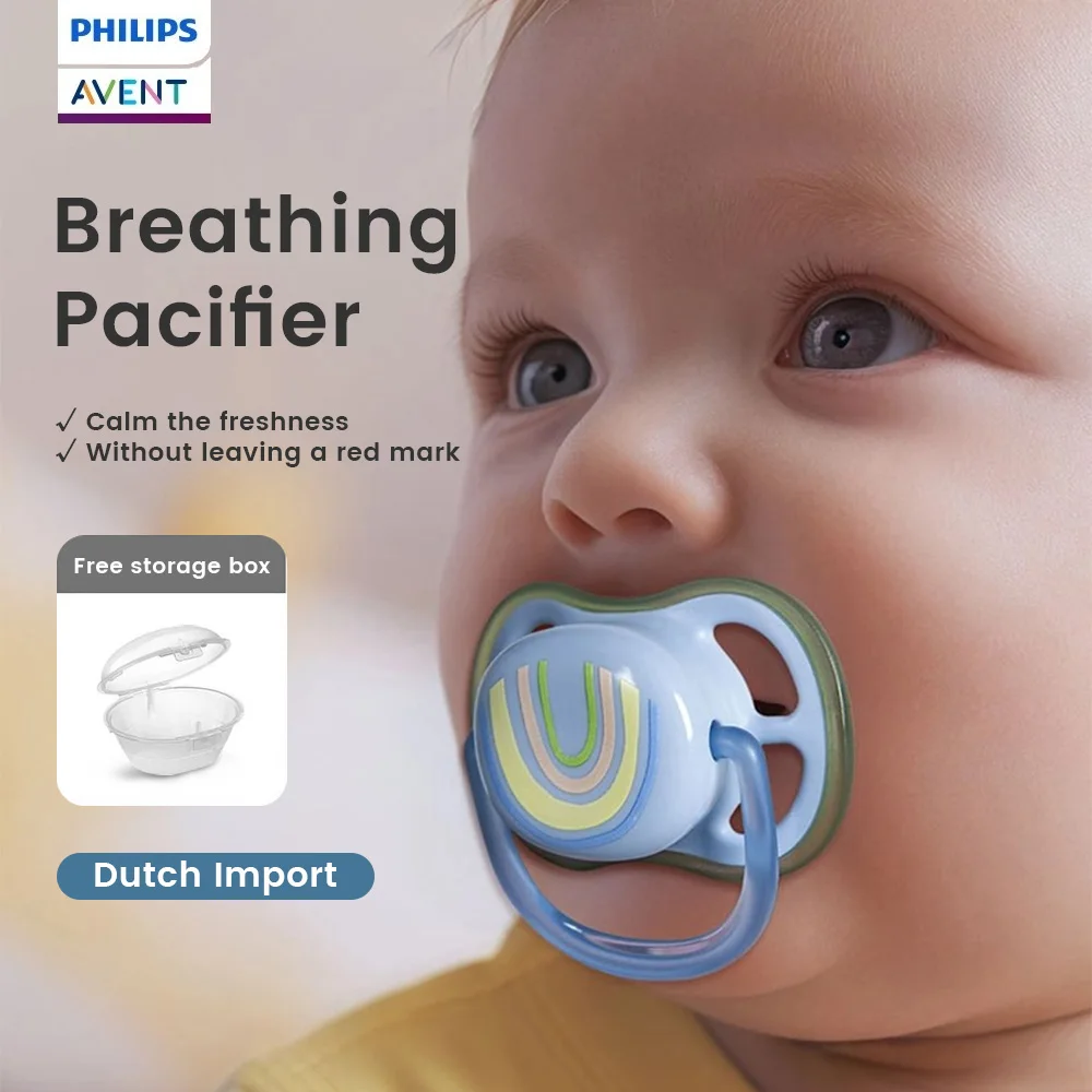 

2PCS PHILIPS AVENT BPA-Free Silicone Pacifier for Newborns (0-18+ Months) Anti- Colic Ventilated Nipple | Odorless