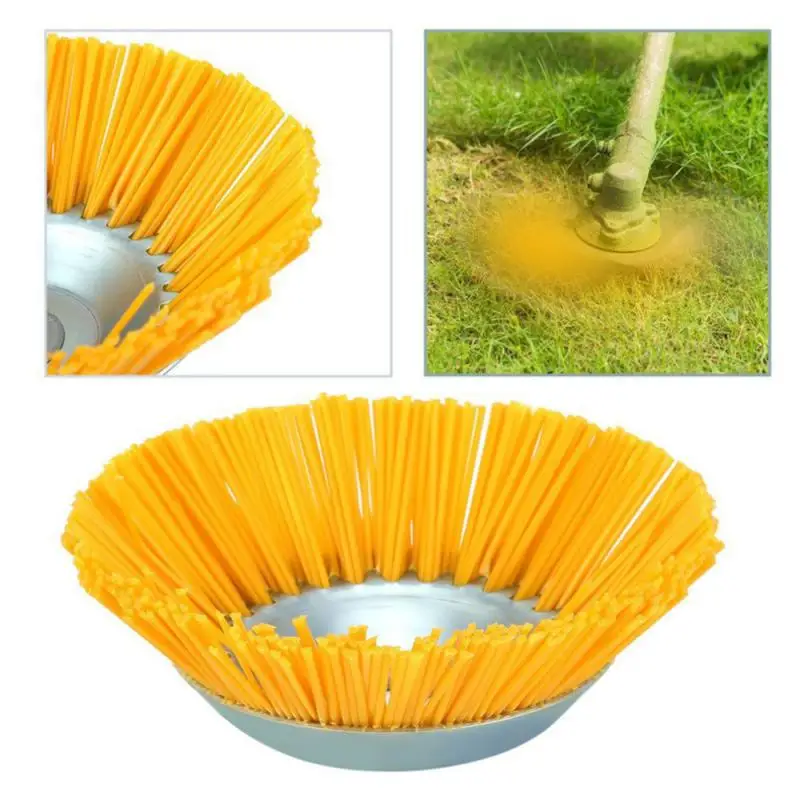 

8 Inch Universal Grass Trimmer Weed Brush Mowing Head Nylon Wire Wheel Trimmer Brush Weeder for Garden Weed Lawn Garden Tools