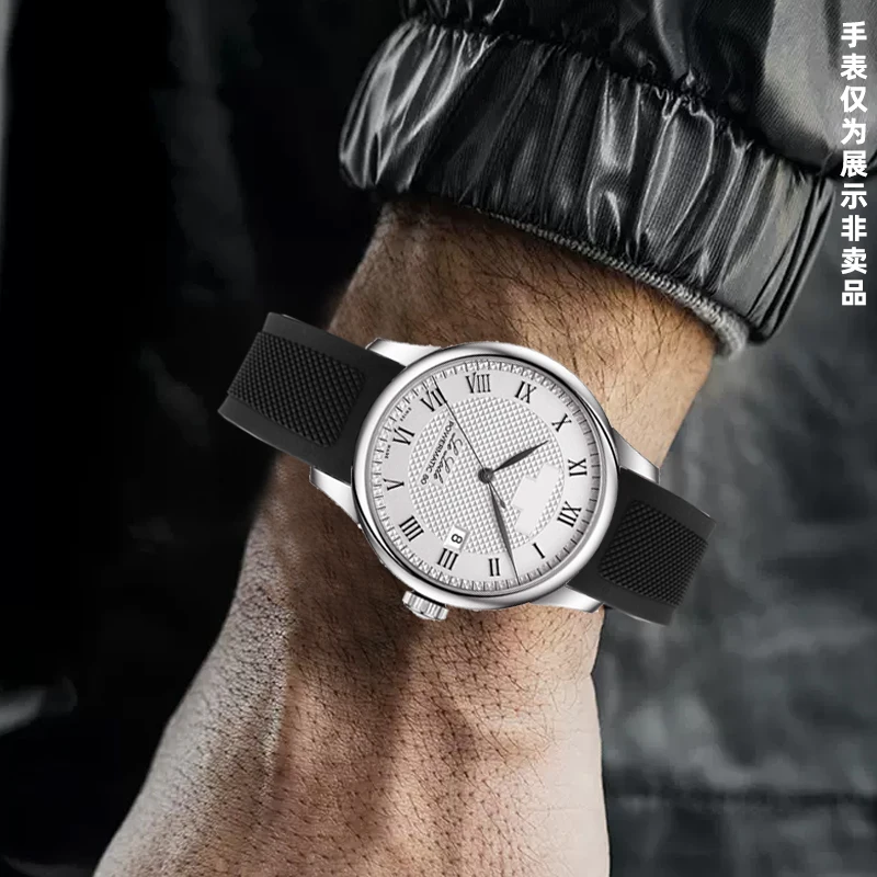 アーク型フッ素ゴムストラップティソ腕時計 1853 T41 リロック機械式スポーツ防水ゴムブラックブルー時計ストラップ 19 ミリメートル