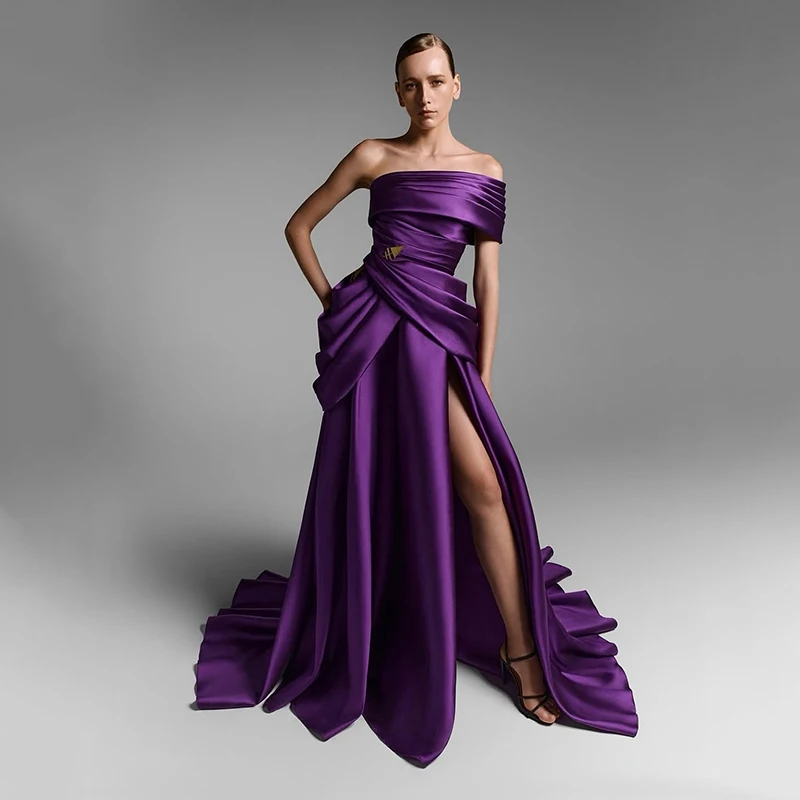 Thinyfull 2026 A-Line Prom Evening Dresses Saudi Arabia One Shoulder Side Slit Party Dress Formal Cocktail Prom Gown Customized