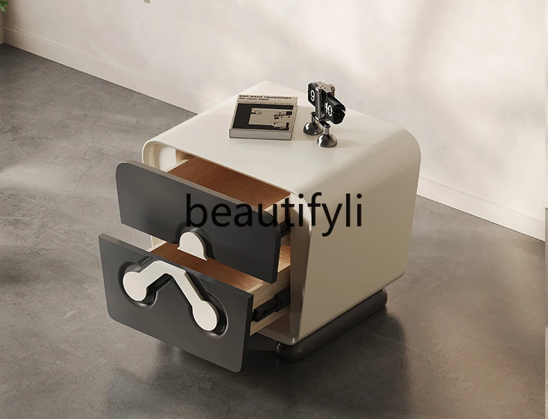 Bedside Table Italian Minimalist Bedside Cabinet High-end Storage Cabinet
