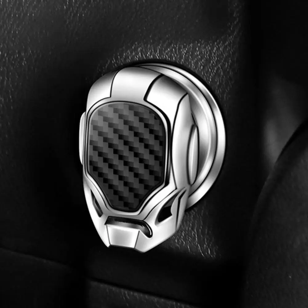 

One-key Start Cover Strong Start Button Cover Premium Zinc Alloy Flip-top Car Engine Start Button Cover Stylish for Decorative