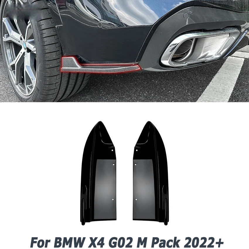 

Car Rear Wrap Corner for BMW X4 G02 M Pack 2022+ Rear Diffuser Splitter Wind Knife Auto Parts Car Accessories