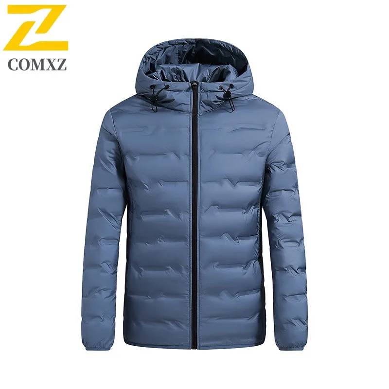 COMXZ Men Bread Jacket Warm Thick Korean Fashion Lightweight Skiing Winter Padding Street Comfortable High-Quality Puffer Jacket
