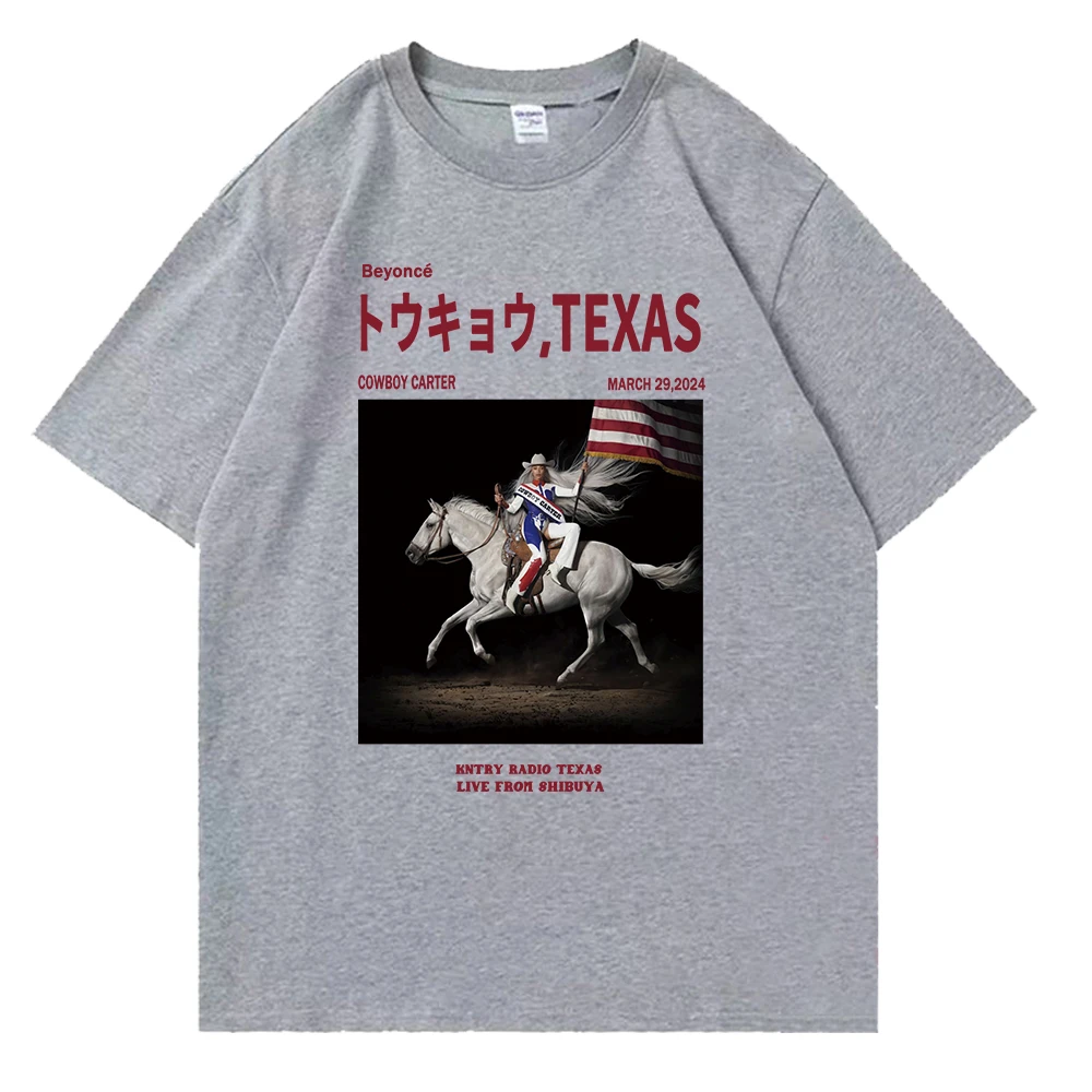 Hot Beyonce Cowboy Carter T-Shirts Women Man O-Neck Kntry Radio Texas Live From Shibuya Short Sleeve Shirts Fans Gift Tops