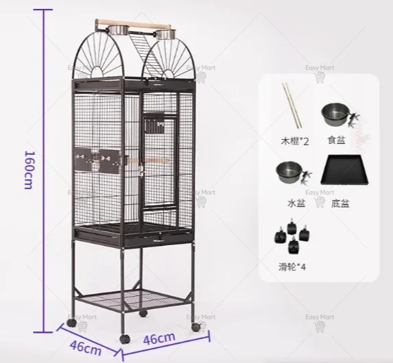 Luxury Breeding Bird Aviary Outdoor Long Extra Large Parrots Cage With Wooden Perch Play Top