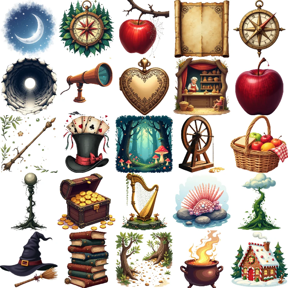 

28 шт., временные татуировки, временные татуировки, наклейки, вращающееся колесо в форме сердца, водонепроницаемые долговечные наклейки для тела, шляпа ведьмы