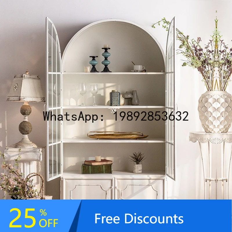 ABB White Storage Cabinet Living Room Nail Salon Display Cabinet Cosmetics Mother and Baby Store Iron Art Display Cabinet