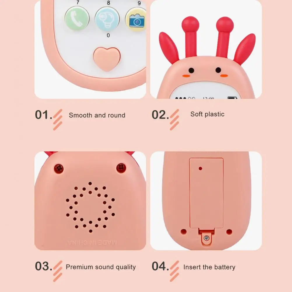아기 아동용 ABS 어린이 시뮬레이션 전화 모델, 사랑스러운 모양, 빛과 소리, 전화 장난감