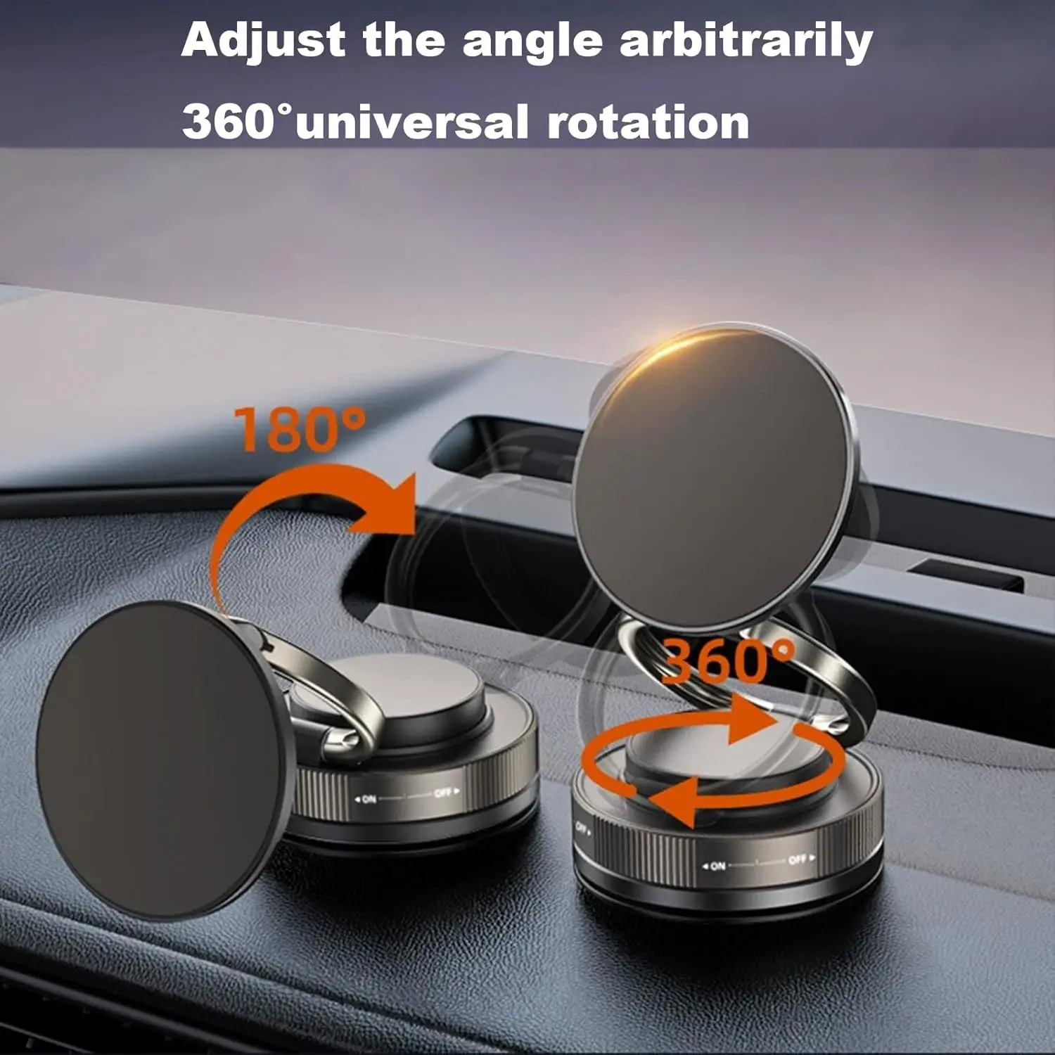 Vacuum Magnetic Phone Holder Stand, for Magsafe Suction Cup Phone MountAdjustable Swivel Lock, for Your Car/Gym/Mirror