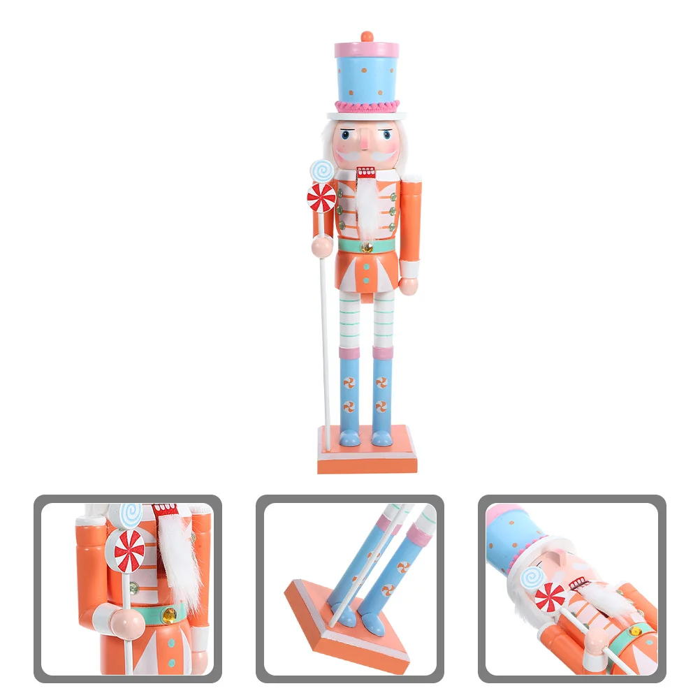 

Wooden Nutcracker Statue Christmas Decoration Tall Festive Centerpiece for Holiday Birthday Anniversary Desktop Display