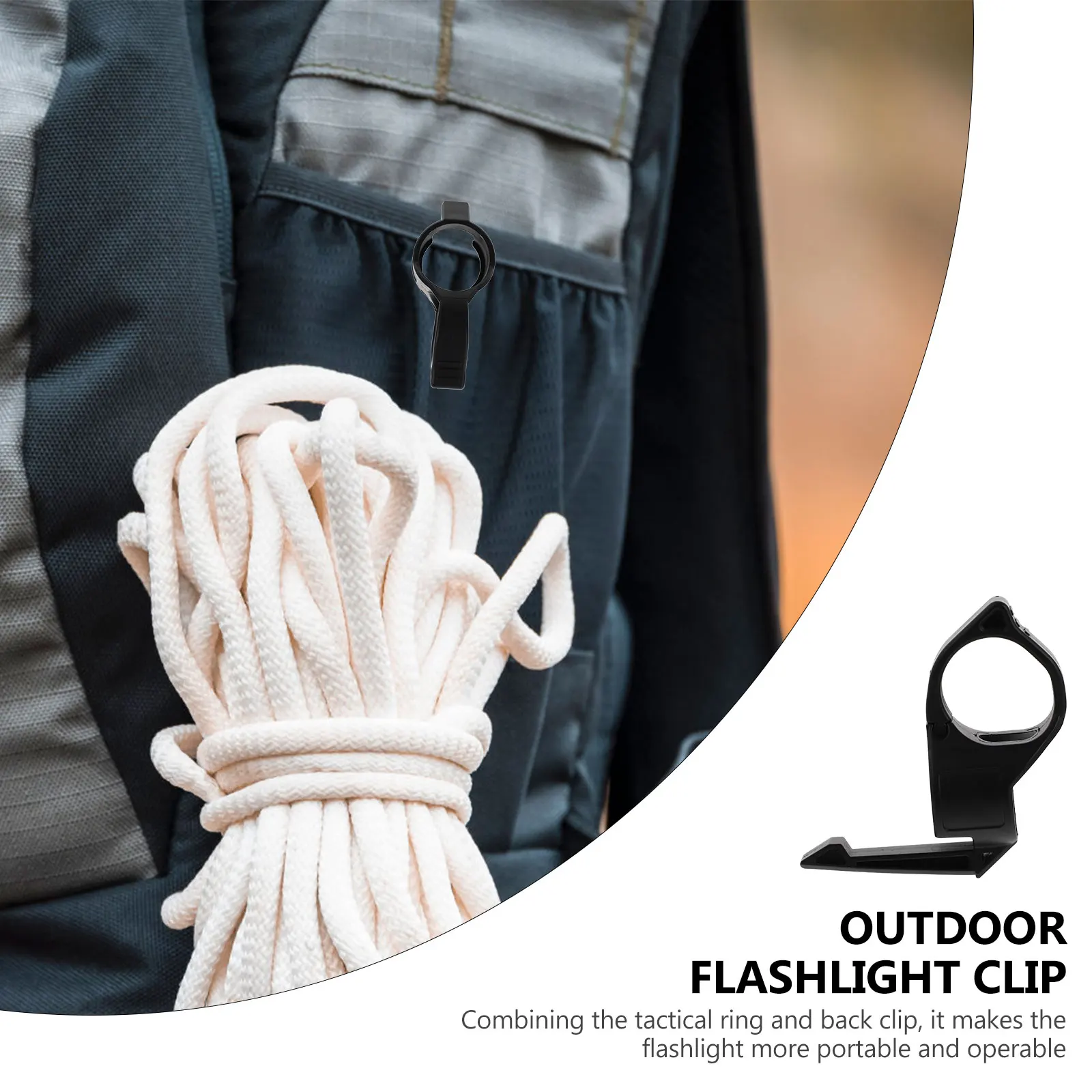 

Nylon Flashlight Ring Adapter with Back Clip for Easy Carry and Control - Outdoor Portable Lighting Accessory
