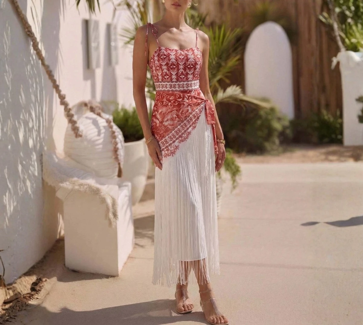 Sexy Bikini Swimwear Women Swimsuit Bathing Suit Beachwear Bikini Set Fringed Beach Skirt Vacation Summer Swimwear Resort Wear