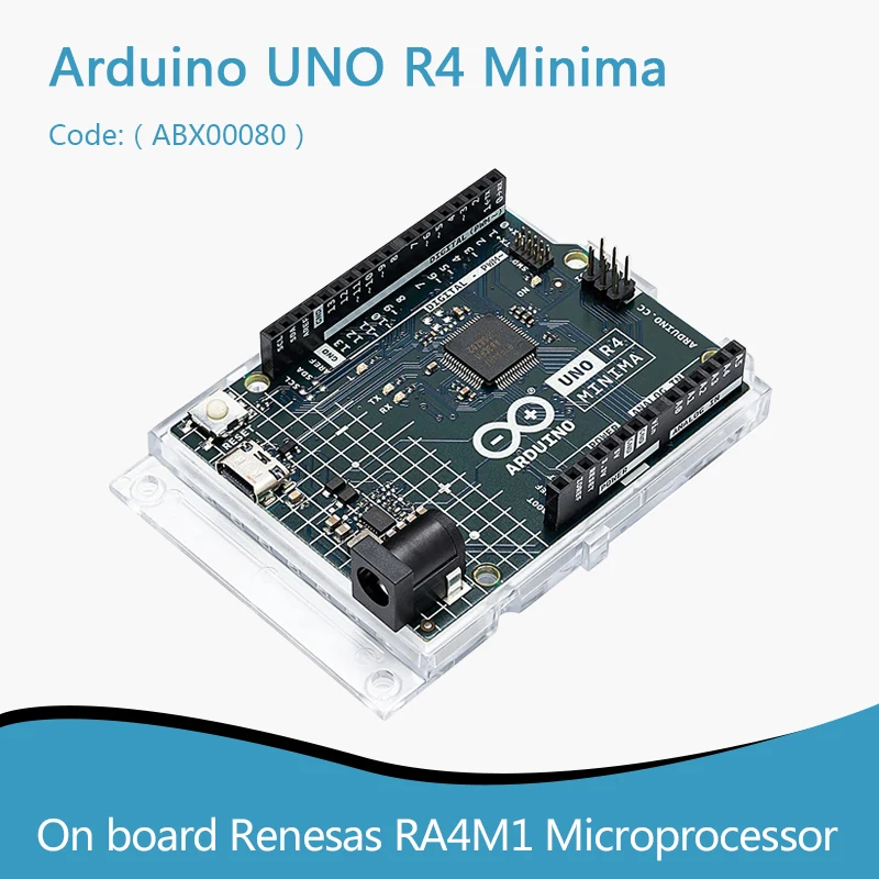 

Original Arduino UNO R4 Minima Development Board ABX00080 Boasting the RA4M1 Microprocessor from Renesas