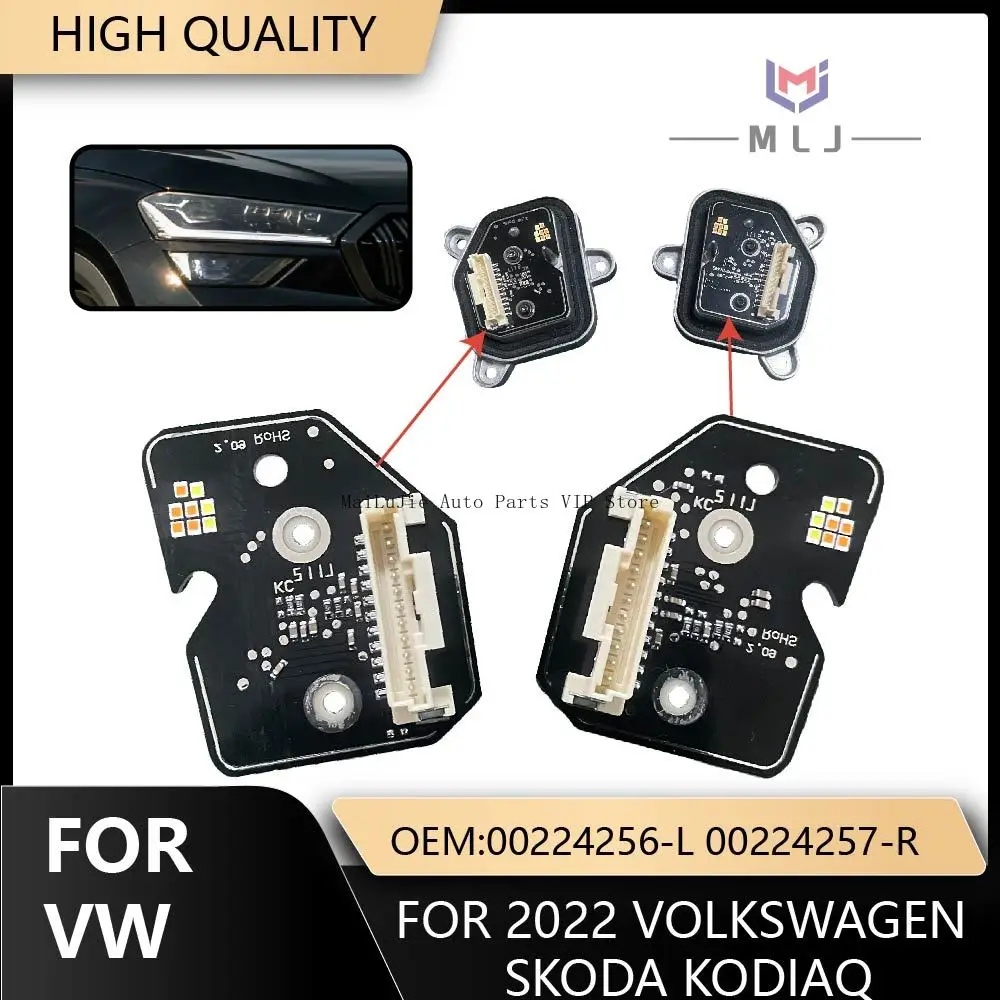

00224256-L 00224257-R For 2022 Volkswagen Skoda Kodiaq Car Headlights DRL LED Chip Circuit Board Light Source Board Angel Eyes