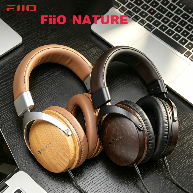 fiio-snowsky-nature-wired-headphones-hifi-50mm-dynamic-driver-closed-back-wood-grain-in-line-mic-for-phones-pc-music