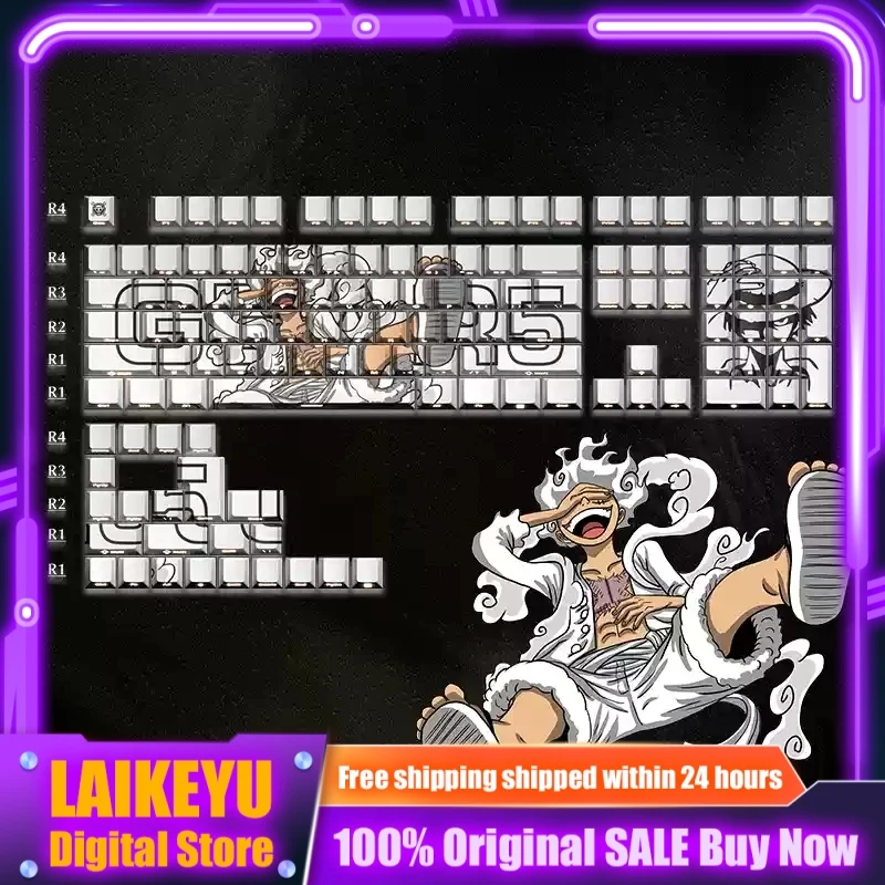 

Механическая клавиатура на тему аниме Луффи, 126 клавиш, Cherry PBT, изготовленная на заказ клавиатура для ПК, игровая клавиатура, поперечная ось, аниме, подарок, коллекция