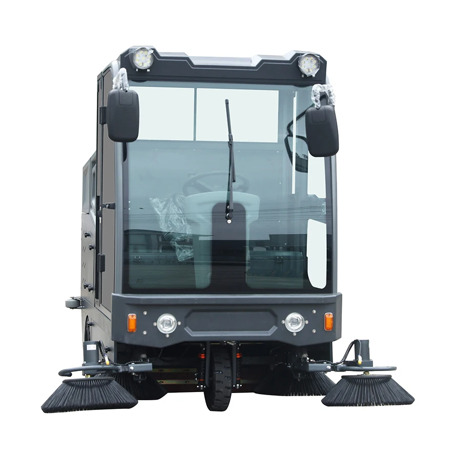 Full Closed Electric Auto-dumping Big Street Sweeper Car Ride On Road Floor Sweeper