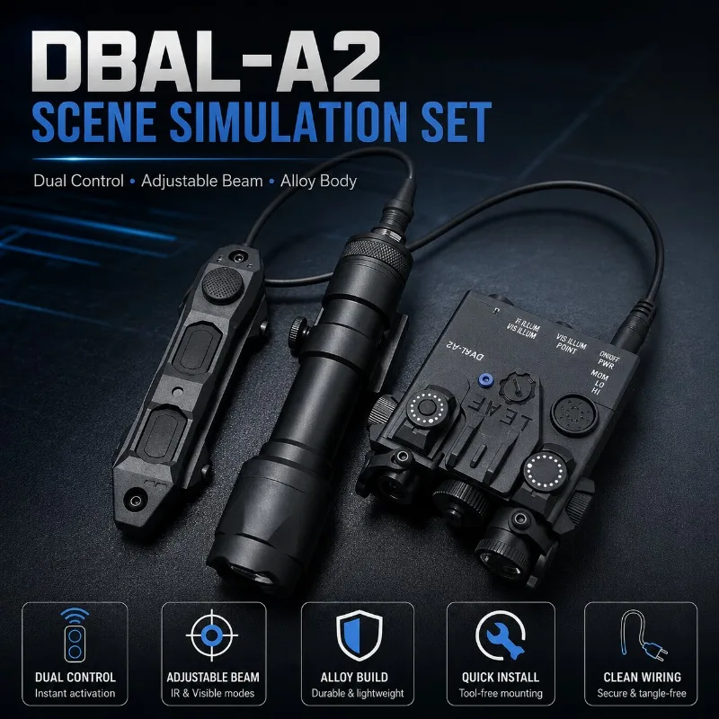 DBAL‑A2‑Style Red‑Green Beam Locator Box & M300 M600 Bright Torch, Dual Mouse‑tail Remote Switch Hobby Decor Kit