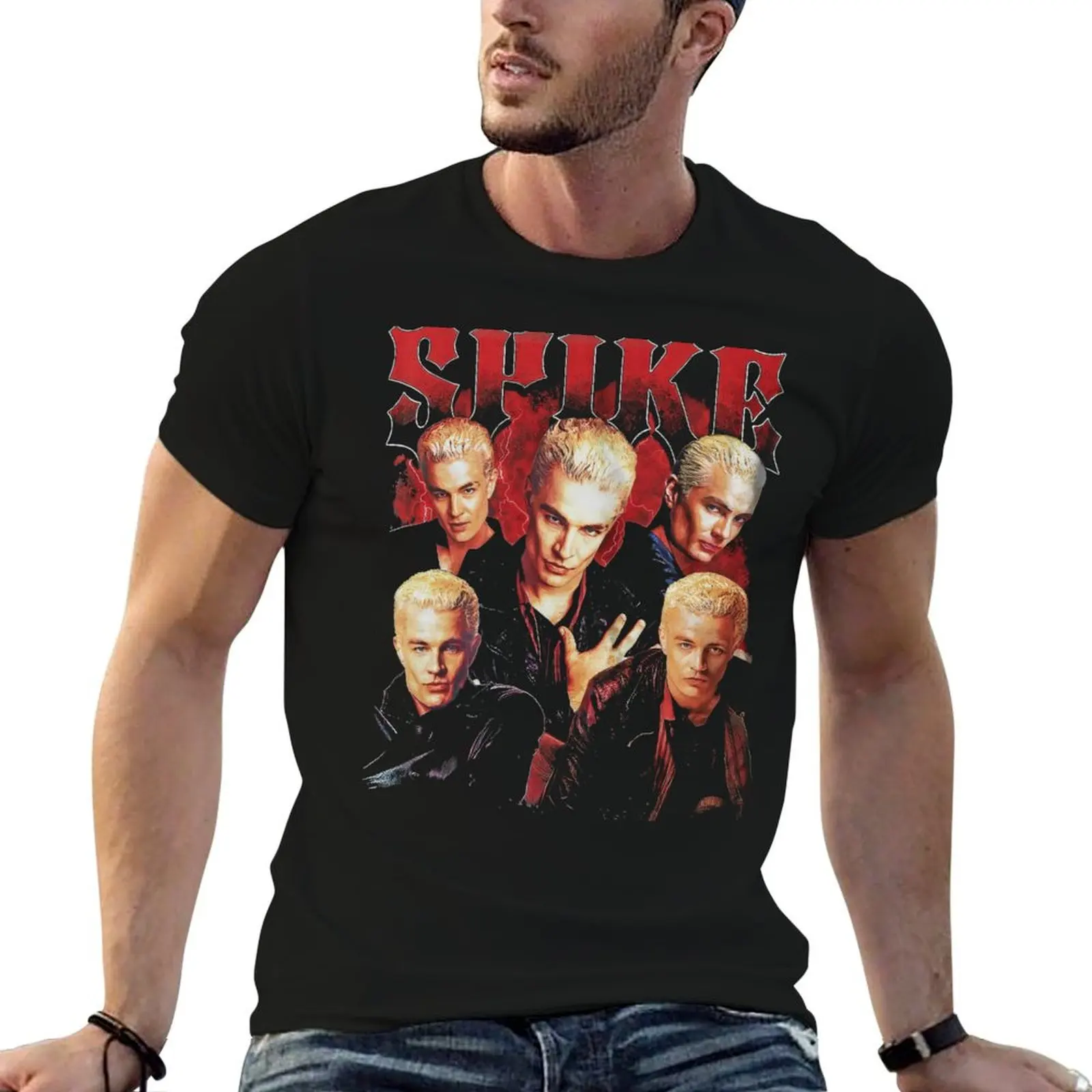 

Spike shirts graphic Vintage t Buffy anime t Vampire shirt for T-Shirt man man