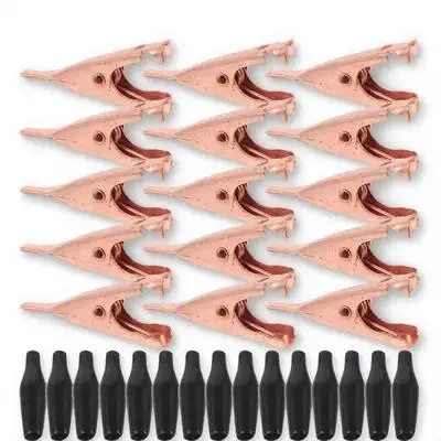 

15pcs Pure Copper Alligator Clip Toothless Durable Electrical Testing Metal Crocodile Clamp Copper Steel Soldering Hands Device