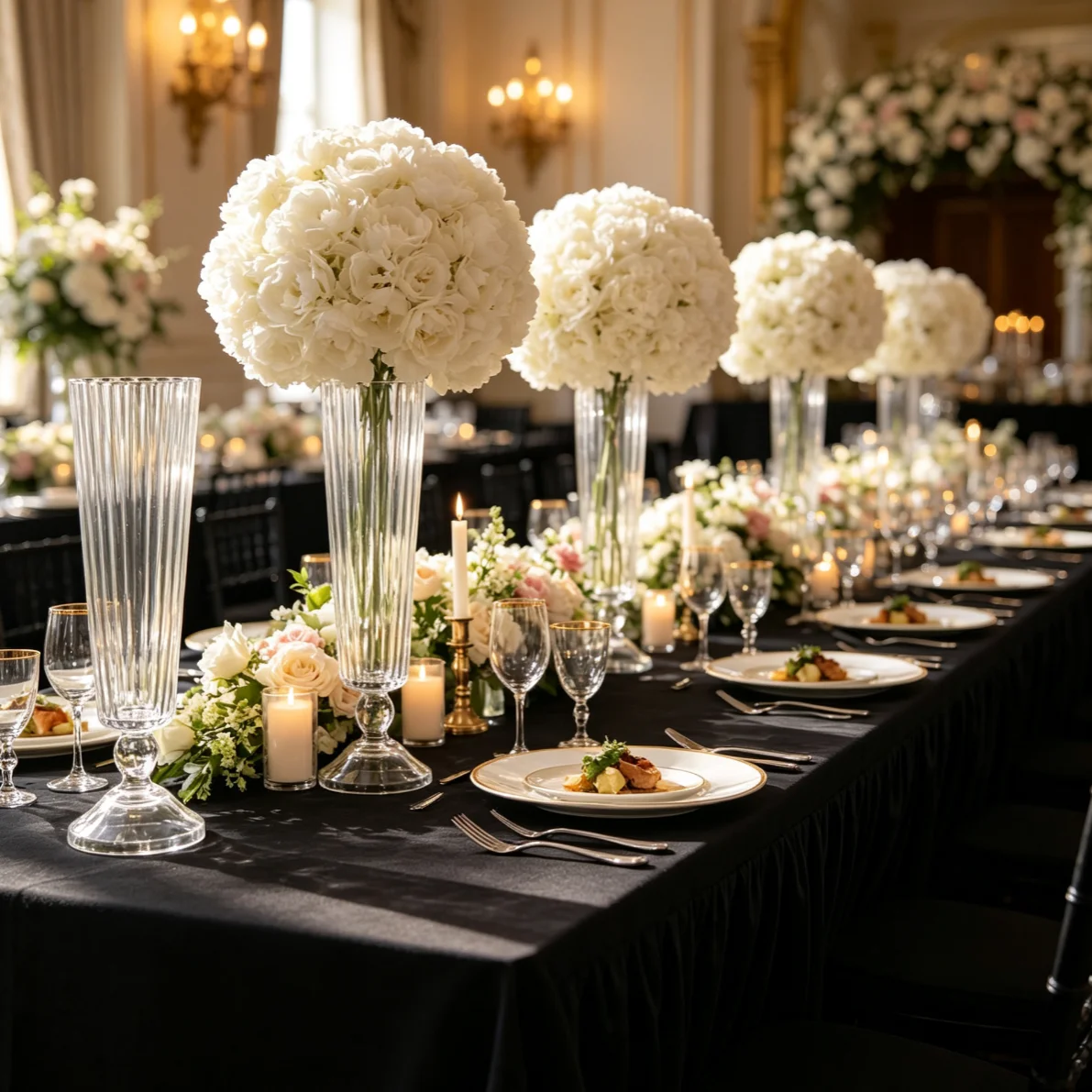 4-10pcs Tall Wedding Decorations Road Lead pedestal aisle Candelabra flower bowl Crystal Centerpiece