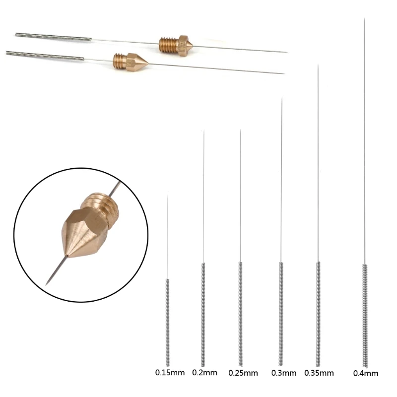 เข็ม Filament Clog Cleaner เครื่องพิมพ์ 3D หัวฉีด เจาะ Bits ทำความสะอาดอิเล็กทรอนิกส์