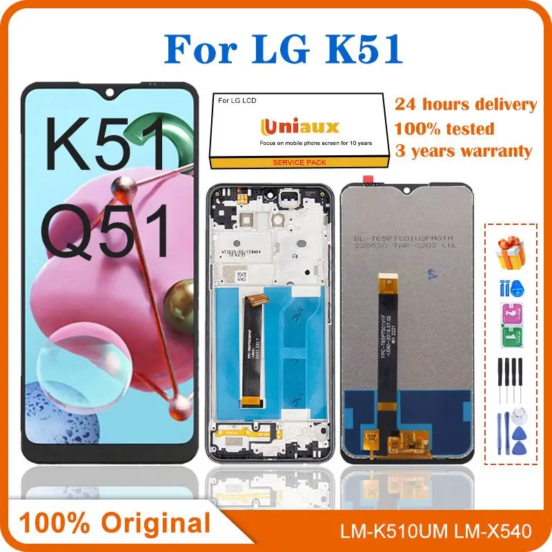 

6.5" Original Display For LG K51 Q51 LCD Touch Screen Digitizer Replacement Assembly K500MM K500UM LM-Q510N Q510