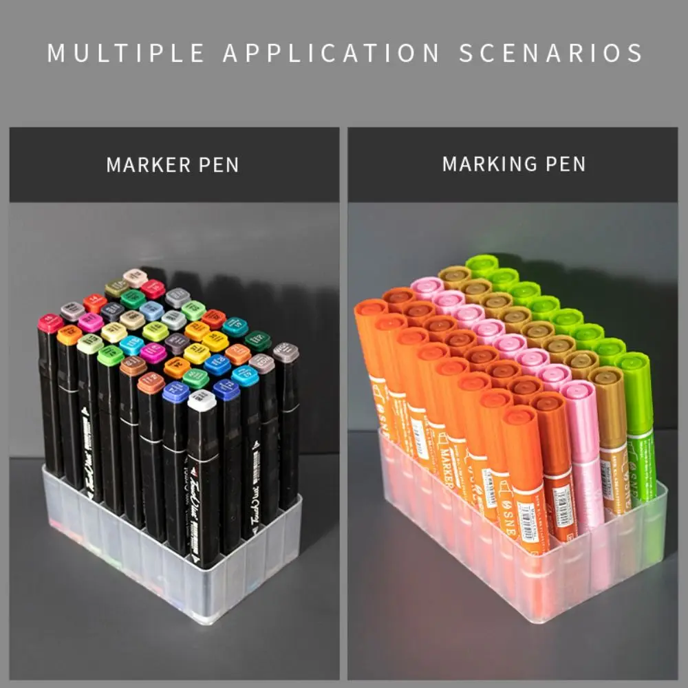 High Quality 12/24/30/40/48/80/100 Slots Pen Holder Large-capacity Multifunctional Brush Pen Storage Rack Make-up Brush Stand