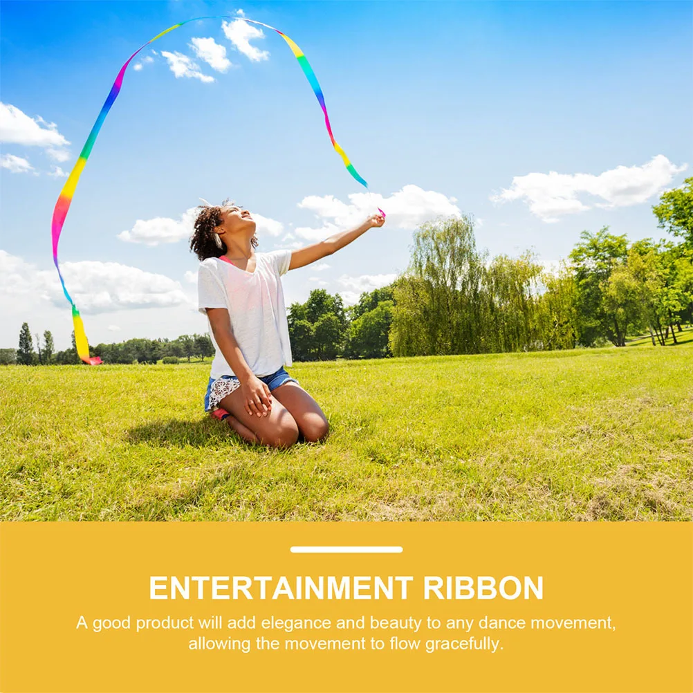 

4Pcs Portable Rhythmic Gymnastics Ribbons Durable Safe Dance Streamer for Kids Performance Supplies Dancing Ribbon